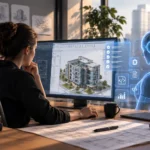 An engineer works with AI in Revit to boost productivity.